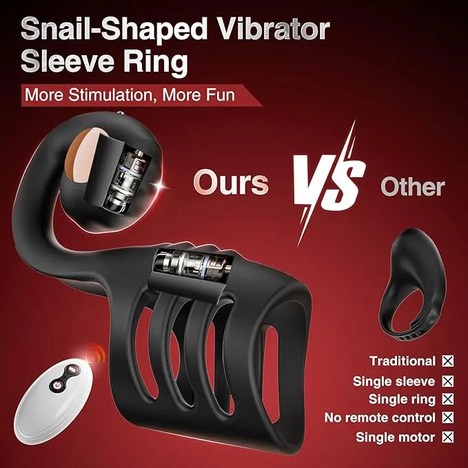10-Mode Vibrating Penis Ring for Couples – Remote Cock Sleeve with Clit & G-Spot Stimulator