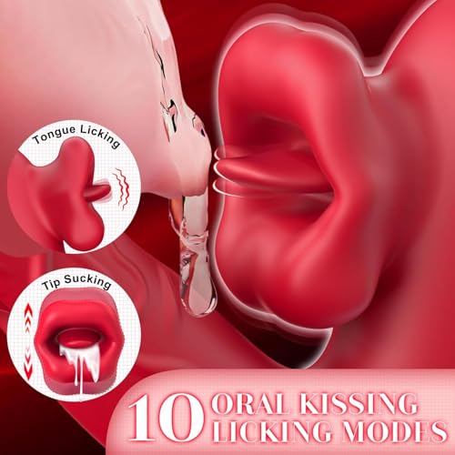 10 Flapping & Vibrating & Licking Biting Modes Tongue Toy for Women Clitoral Nipples Sex Sucking Clit Vibrator