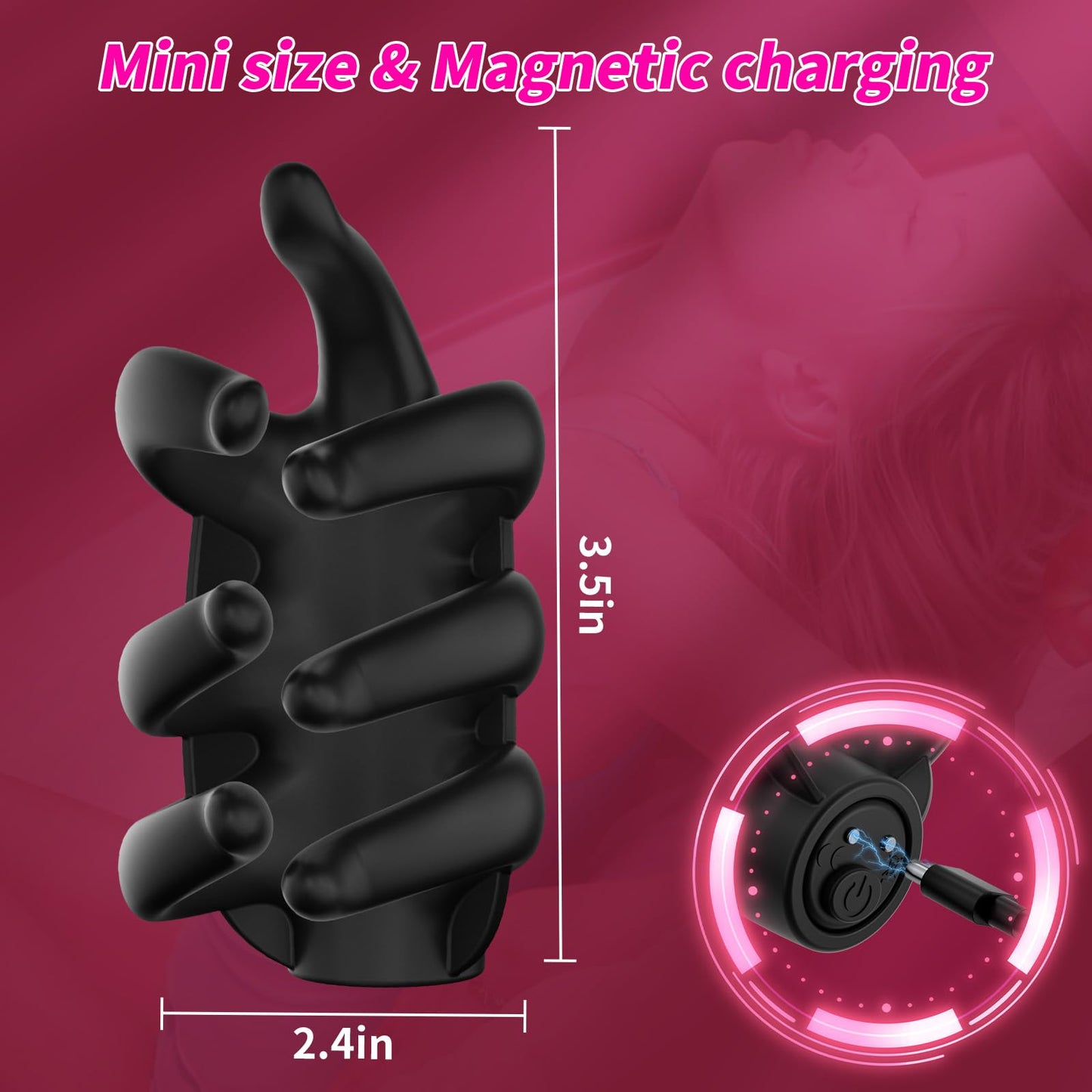 10 Vibrating Modes Penis Vibrator Finger-Shaped Penis Trainer Male Vibrator for Glans Nipple Stimulation