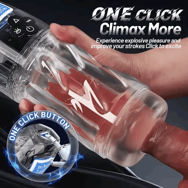 10 Vibration and 7 Suction Modes Fully Transparent Vibrating Sucking Voice Male Mechanical Stroker