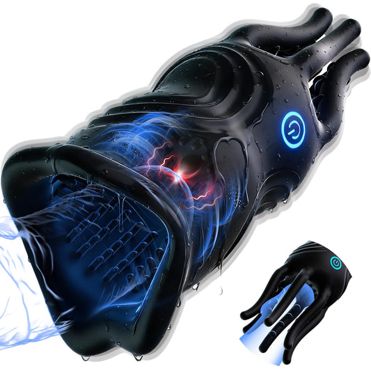 10 Vibrations, Realistic Lips & Tentacle Texture Stimulation Stroker, 360° Full-Surround Blowjob Penis Vibrator