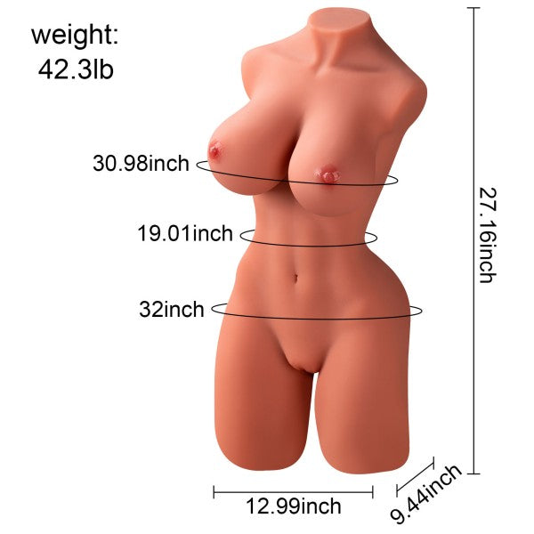 Lifelike Sex Doll Young Erica 42.32lb Realistic Torso Male Masturbator 【US Stock Available Only】