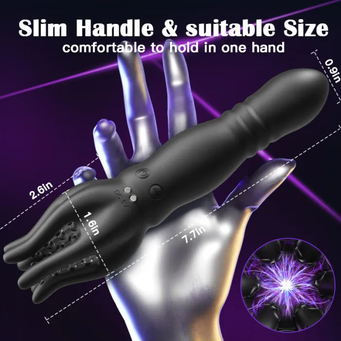 2 IN 1 Octopus Massager 9 Vibration and 3 Thrusting Modes Dual-Ended Penis Vibrator Sex Toy for Singles & Couples