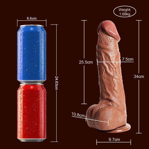 Realistic Huge Dildo 13.4" Damon Thick Dildos with Suction Cup Adult Sex Toy 【US Stock Available Only】