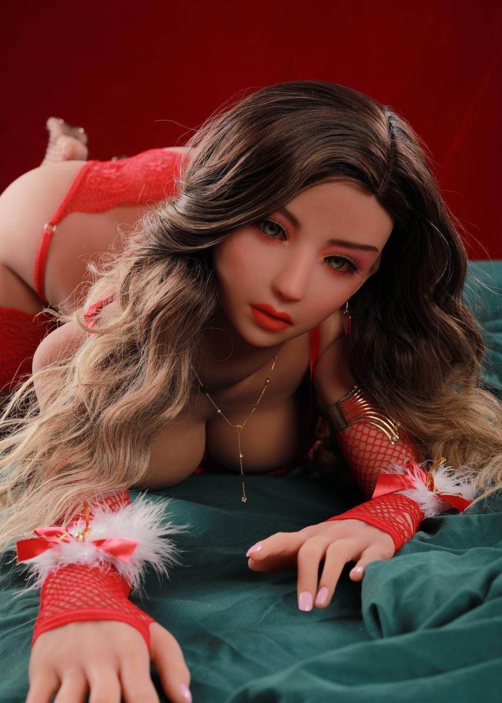 62.2IN 66.1LB Sex Doll Light Brown Skin Green Eyes With Original Hair And Long Brown Hair - propinkup