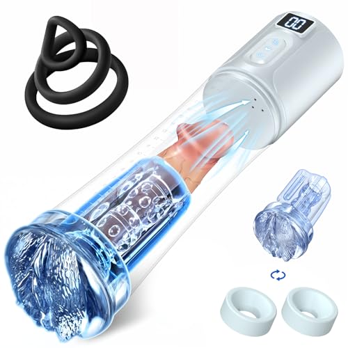 Transparent 6 Erection Training Modes Electric Penis Pump Male Sex Toys Penis Pump Vacuum Cylinder Large Cock Extender Pump