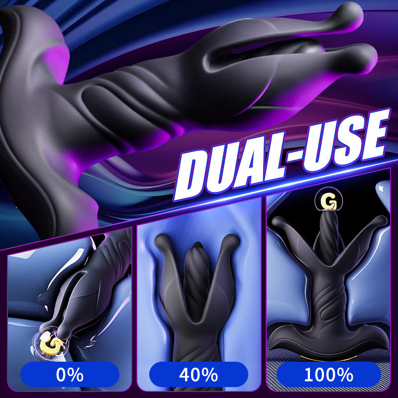 6 IN 1 Remote Control and APP Control 9 Tension Shock Flapping Thrusting Vibrating Butt Plug Prostate Massager