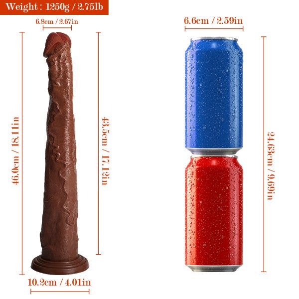 Morti Realistic Dildo 18" Pluse Size Thick Dildos Anal Dildo Toy with Suction Cup Adult Sex Toys 【US Stock Available Only】