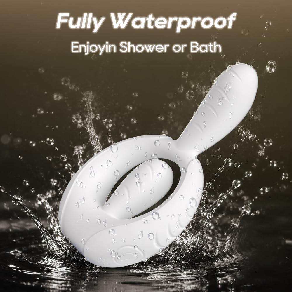 9 Vibrations App Control Dual-Rabbit Vibrating Cock Ring Couples Sex Toys Penis Ring Vibrator Clit Stimulator