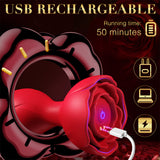 APP Remote Control Rose Butt Plug Vibrating Anal Plug Sex Toy With 9 Vibration Modes - propinkup APP Remote Control Rose Butt Plug Vibrating Anal Plug Sex Toy With 9 Vibration Modes - propinkup