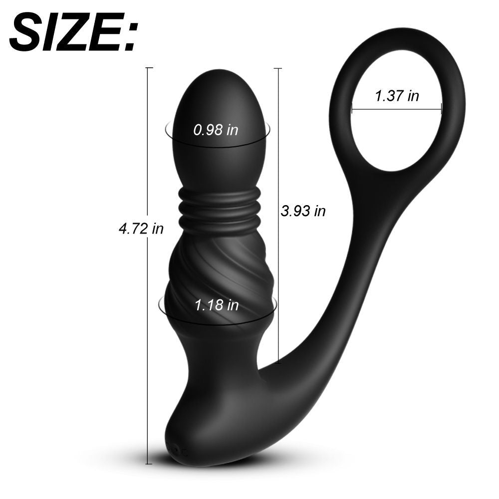 APP Control 10 Vibrating and Thrusting Modes Prostate Massager Anal Vibrator with Cock Ring Thrusting Dildo Vibrator Sex Toys for Men