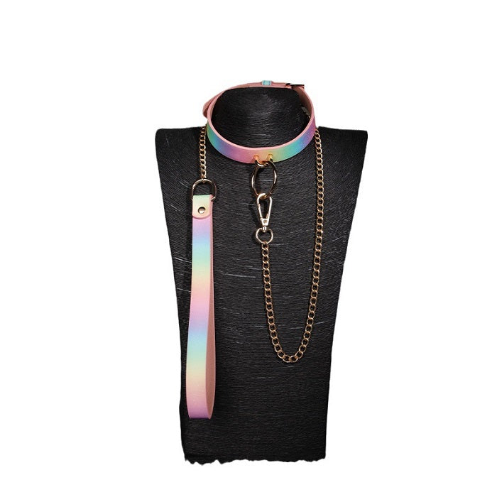 Adjustable Choker Collar Soft PU Circle Punk Choker Necklace Adult Role Play Adjustable Choker Collar Soft PU Circle Punk Choker Necklace Adult Role Play