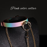 Adjustable Choker Collar Soft PU Circle Punk Choker Necklace Adult Role Play Adjustable Choker Collar Soft PU Circle Punk Choker Necklace Adult Role Play