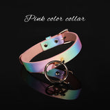 Adjustable Choker Collar Soft PU Circle Punk Choker Necklace Adult Role Play Adjustable Choker Collar Soft PU Circle Punk Choker Necklace Adult Role Play