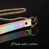 Adjustable Choker Collar Soft PU Circle Punk Choker Necklace Adult Role Play Adjustable Choker Collar Soft PU Circle Punk Choker Necklace Adult Role Play