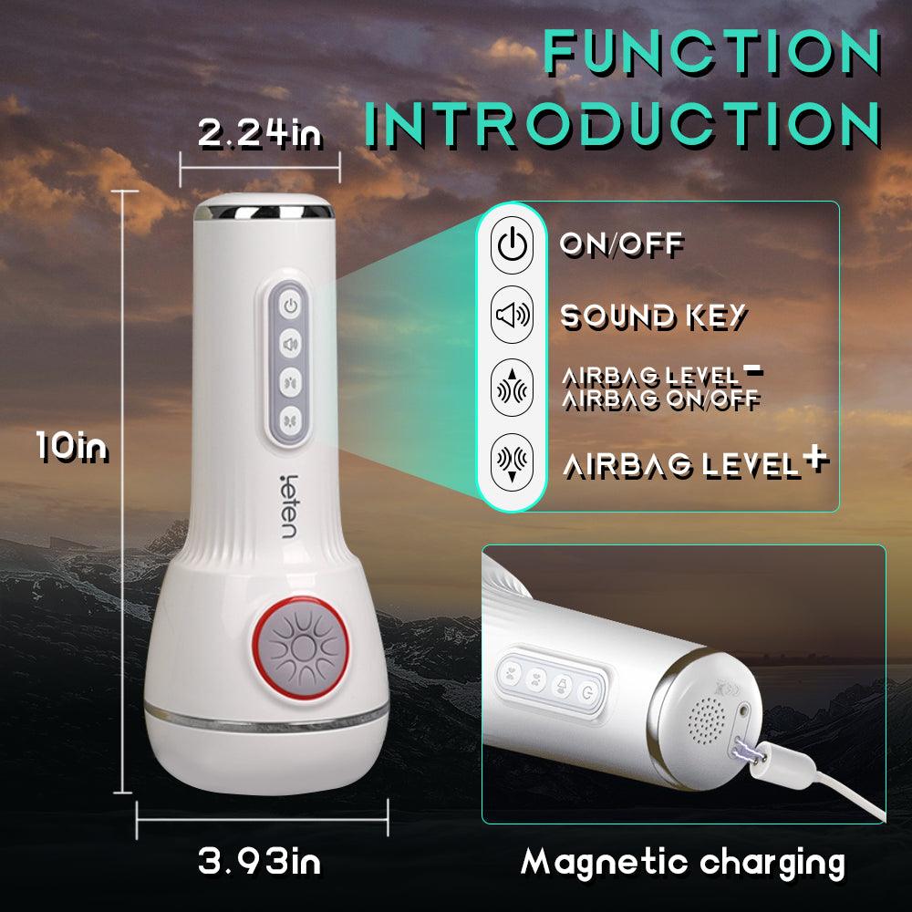 Leten Automatic Masturbator 10 Squeezing Sucking Vibrating Sensations Free Lube Male Sex Toy - propinkup