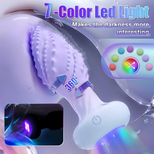 Light UP & 10 Vibrating Modes Anal Plug 360° Rotation Vibrating Butt Plug Anal Sex Toys