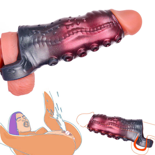 Monster Penis Sleeve Cock Sleeve with Cock Ring Male Sex Toys Enhance Male Endurance