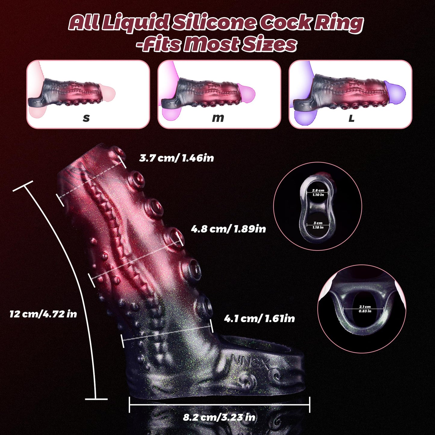 Monster Penis Sleeve Cock Sleeve with Cock Ring Male Sex Toys Enhance Male Endurance