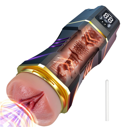 Realistic Pussy Male Masturbator 5 Sucking Blowjob Modes 9 Vibration Modes Masturbation Cup