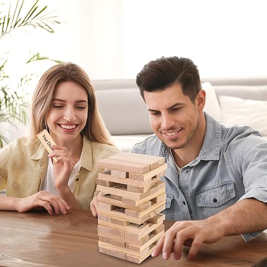 Sex Guessing Game for Adults, 48PCS Adults Wooden Block Tower Game for Couples, Valentines Gifts Date Night Dirty Ideas Gifts Toy Date Night Game