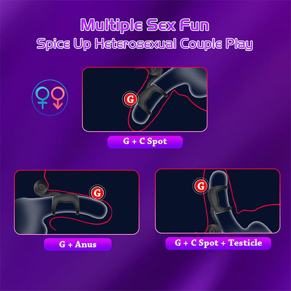 Snail Vibrating Penis Ring with Clitoral Stimulator Couple Sex Toy