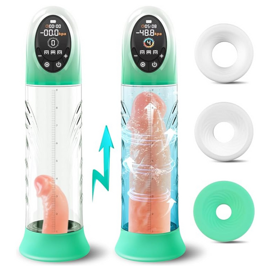 Source - 4 Pressure Levels 9 Sucking Modes Vacuum and Water Penis Pump with LCD Display