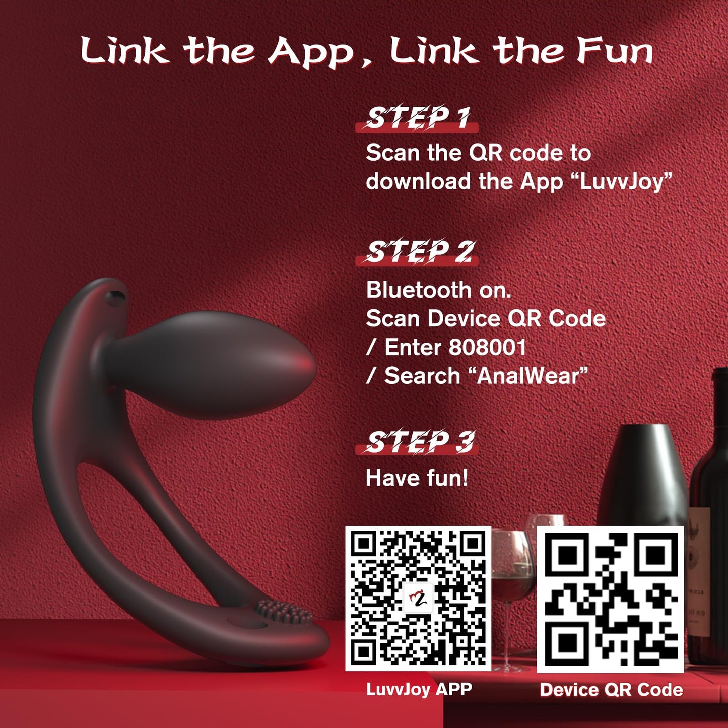 Strap On Vibrating Anal Butt Plug App Prostate Massager Testicle Sex Toy For Couple