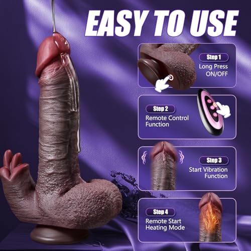 Thrusting Dildo Vibrator Huge Black Dildos Women Sex Toy with 7 Thrusting 10 Vibrating Modes for Clitoral Anal Juguetes Sexuales