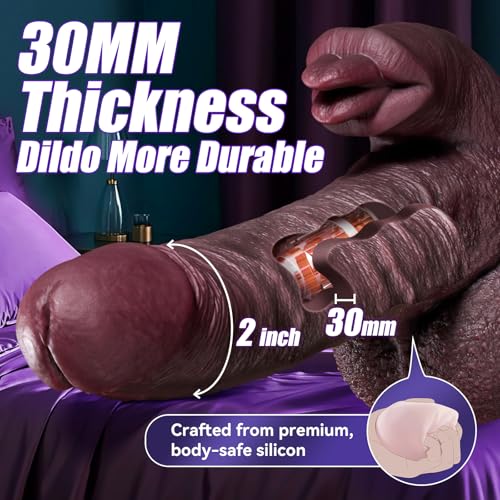 Thrusting Dildo Vibrator Huge Black Dildos Women Sex Toy with 7 Thrusting 10 Vibrating Modes for Clitoral Anal Juguetes Sexuales