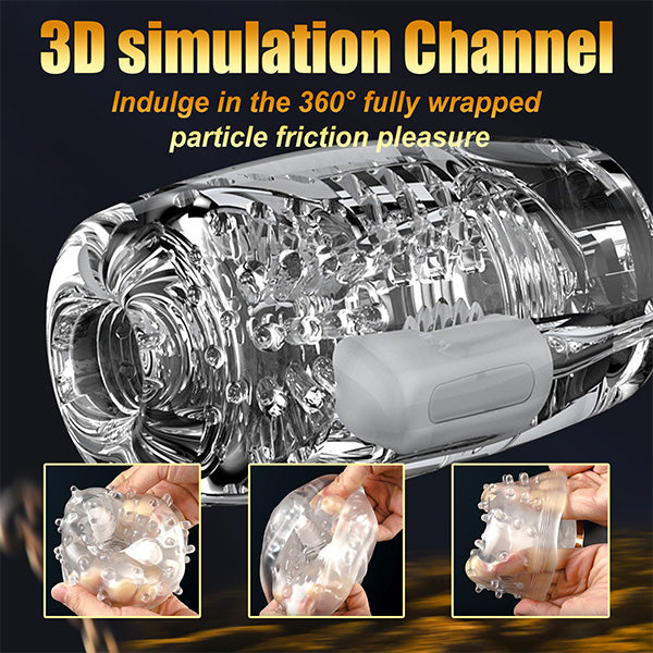 Upgraded Tornado 5 Sucking & 10 Vibrating Transparent Dual Motor Male Masturbation Cup