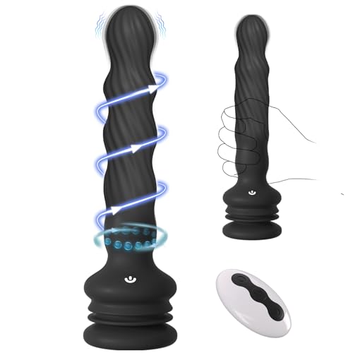 Wriggling Rotating Vibrating Prostate Massager Anal Butt Plug Sex Toy for Men Women Couples