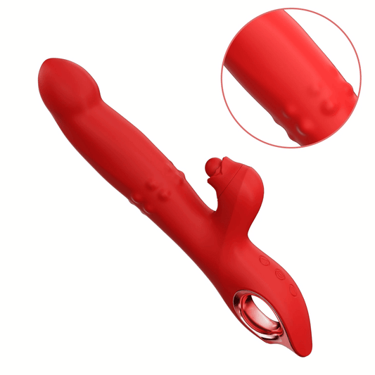 Wiggling Rabbit G Spot Vibrator with Sliding Beads Ring Clitoral Stimulator Woman Sex Toys - propinkup