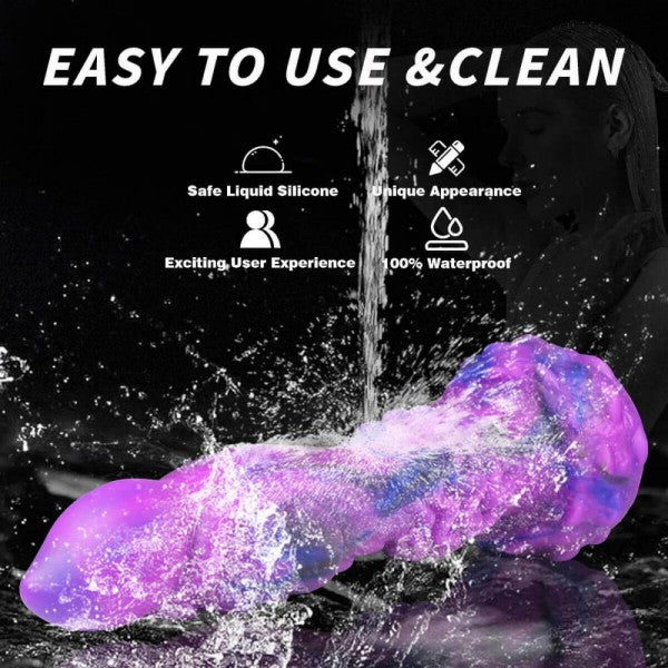 Poke Fantasy Dragon Dildo 9" Heating Monster Dildos with Suction Cup Thrusting Vibrating G-Spot Vibrator Adult Sex Toy