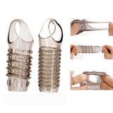 2PCS Penis Sleeves Textured Ribbed Cock Ring Set