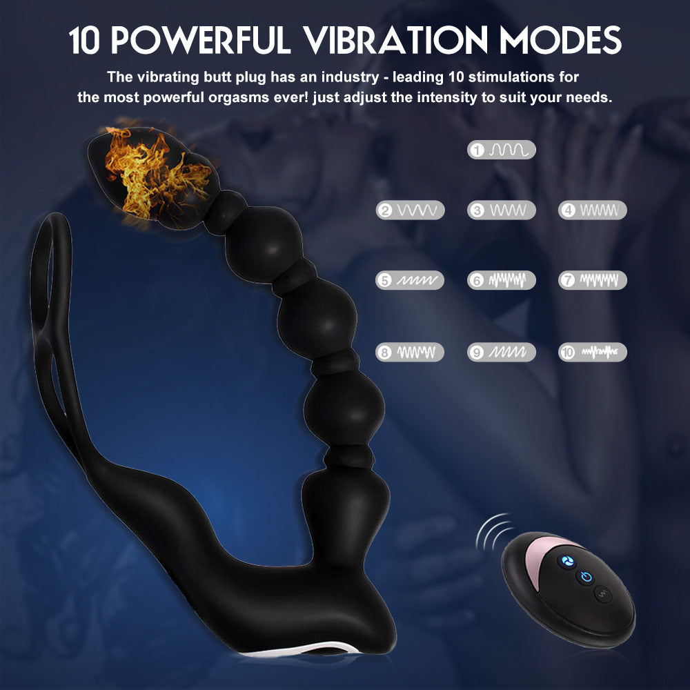 10 Vibration Modes Remote Control Heating Prostate Massager