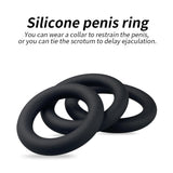 3PCS Silicone Cock Ring Set Male Penis Ring