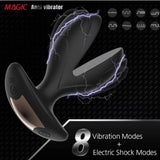 8 Vibration Modes Expansion Anal Plug with Electric Shock Pulse