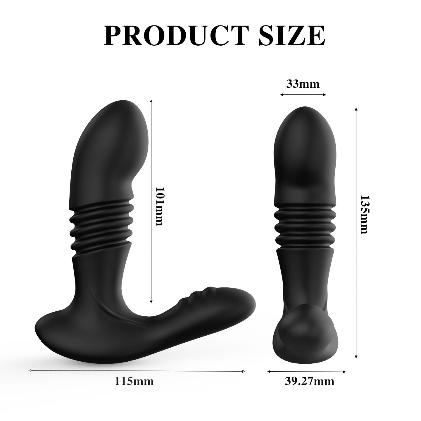 Anal Plug 12 Vibration Frequencies Retractable Prostate Massager