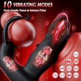 10 Finger Wiggling & 10 Vibrating Modes Remote Control Butt Plug Dildo with Penis Ring