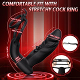 10 Finger Wiggling & 10 Vibrating Modes Remote Control Butt Plug Dildo with Penis Ring