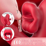 10 Flapping & Vibrating & Licking Biting Modes Tongue Toy for Women Clitoral Nipples Sex Sucking Clit Vibrator