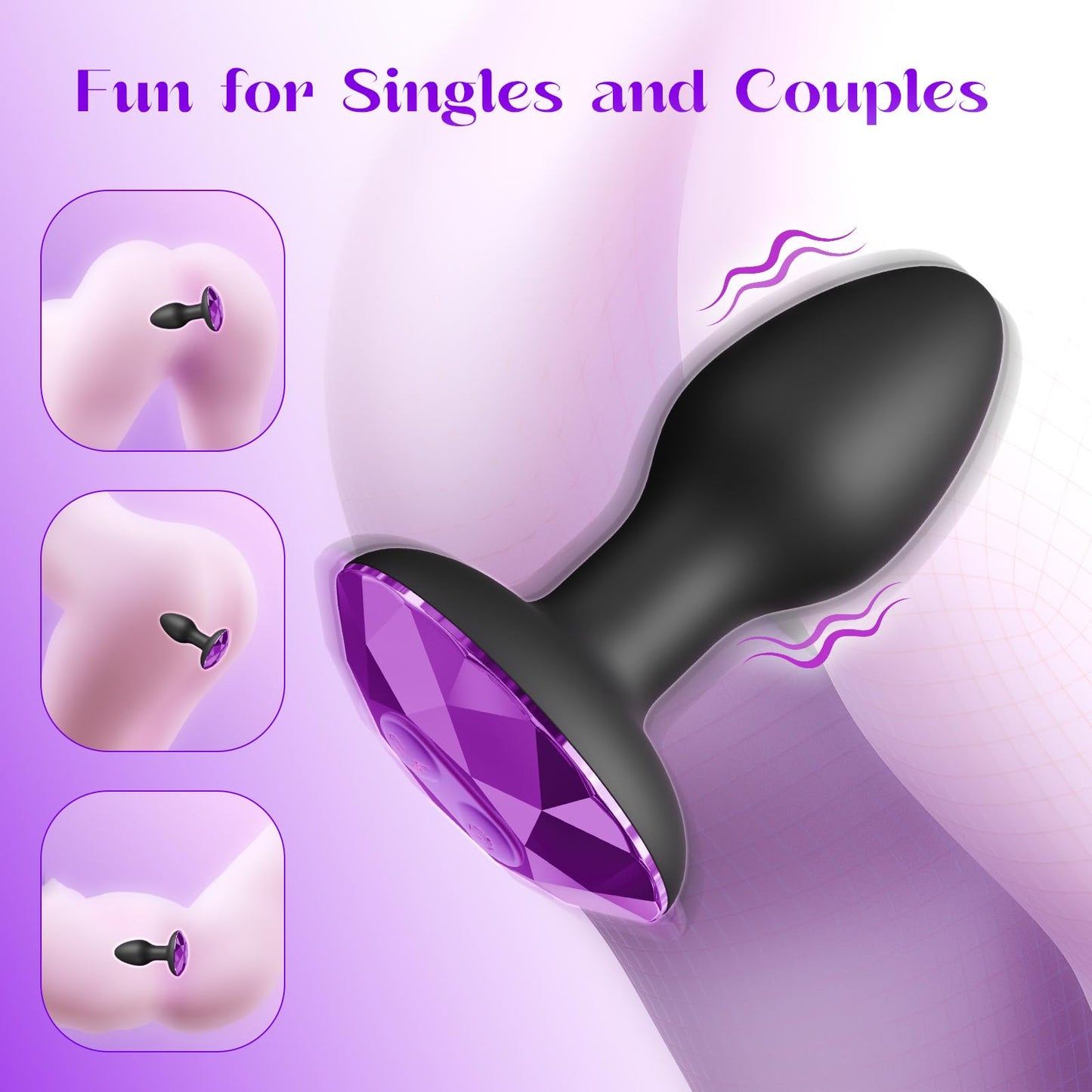 10 Rotating & Vibration Modes Butt Plug Prostate Massager Anal Vibrator Adult Sex Toys