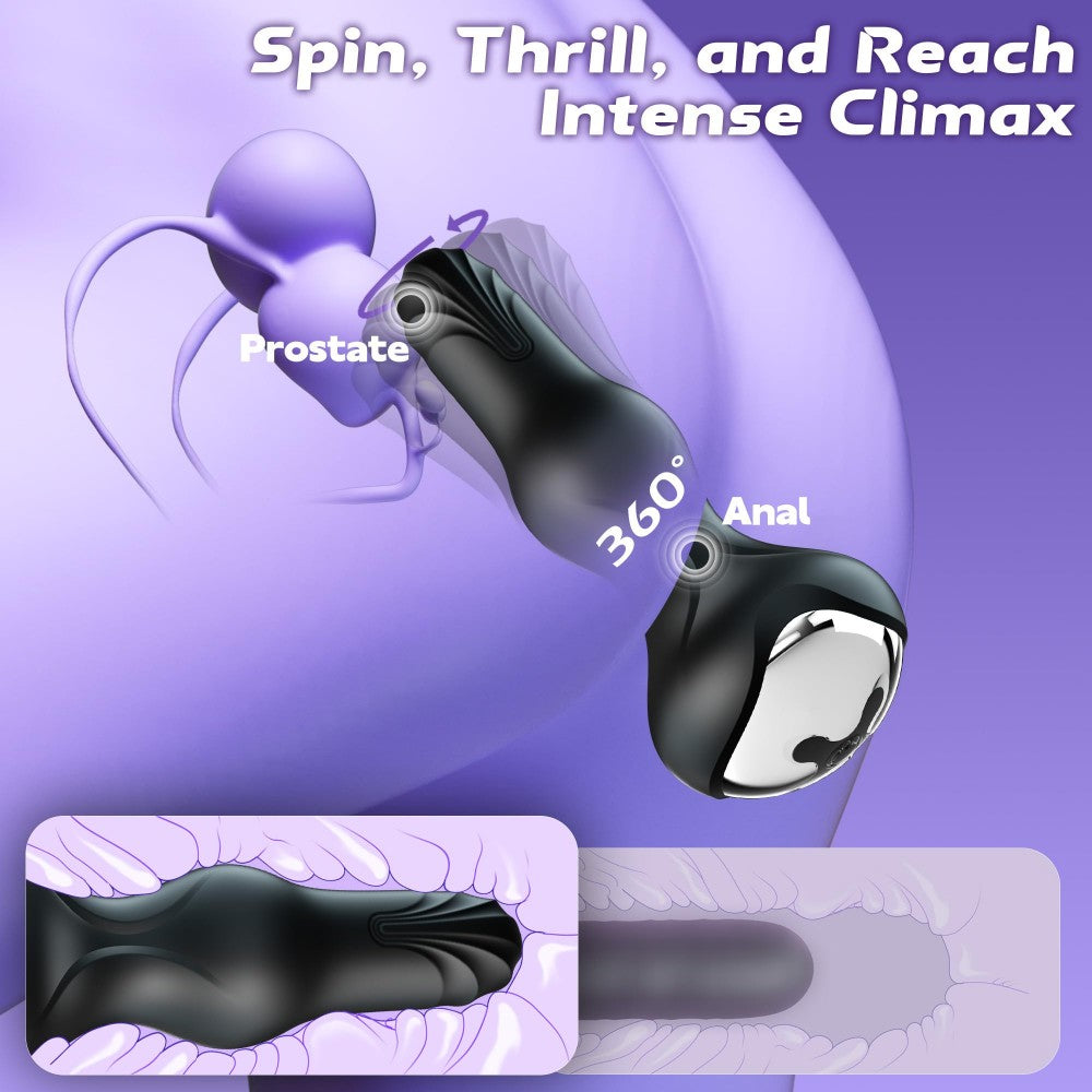 APP Controlled 10 Rotation & Vibration Modes Silicone Butt Plug Anal Toy Prostate Massager Anal Plug