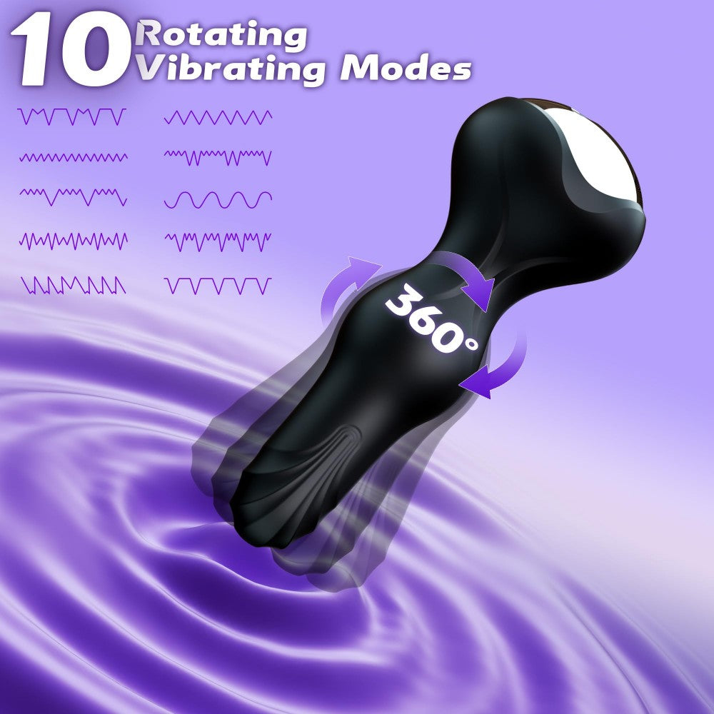 APP Controlled 10 Rotation & Vibration Modes Silicone Butt Plug Anal Toy Prostate Massager Anal Plug