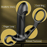 10 Masajeador de próstata con control remoto de empuje y vibración con bucle para el dedo 