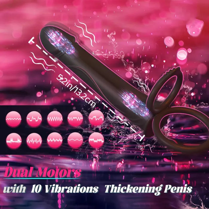 10 Vibrating Anal Dildo Virator Multi-Purpose Pleasure Double Strap-On Dildo Couple Toy