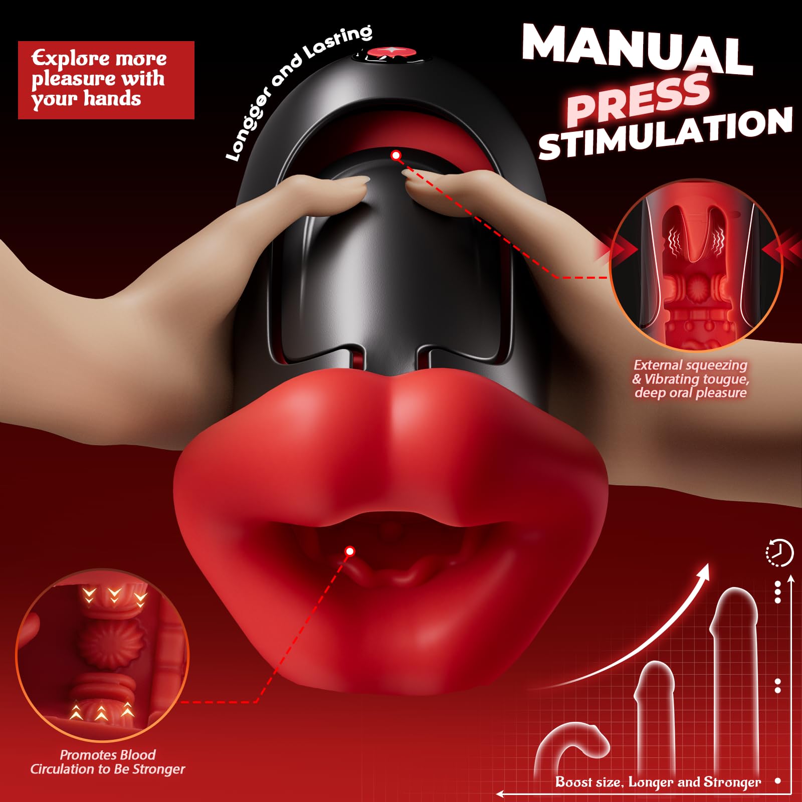 10 Vibrating Modes APP Control Squeezable Male Masturbator Pocket Pussy Blowjob Machineine