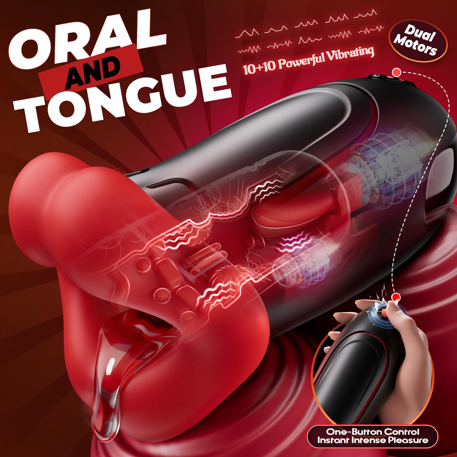 10 Vibrating Modes APP Control Squeezable Male Masturbator Pocket Pussy Blowjob Machineine