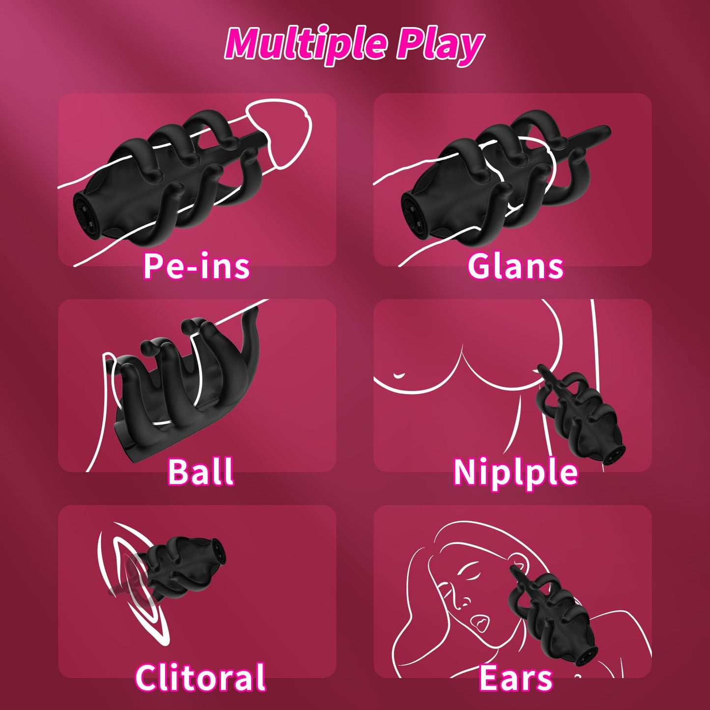 10 Vibrating Modes Penis Vibrator Finger-Shaped Penis Trainer Male Vibrator for Glans Nipple Stimulation